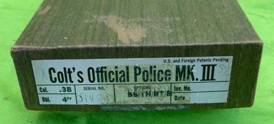 Colt Official Police MK Mark III 38 Special 4” Police Revolver MFG 1970 Box - Image 16 of 20