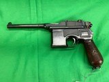 German Mauser C96 Bolo Broomhandle 7.63 Semi Auto Pistol Holster Stock Refinished - 5 of 20