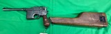 German Mauser C96 Bolo Broomhandle 7.63 Semi Pistol Holster Stock Shooter Grade
