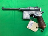 German Mauser C96 Bolo Broomhandle 7.63 Semi Pistol Holster Stock Shooter Grade - 2 of 19