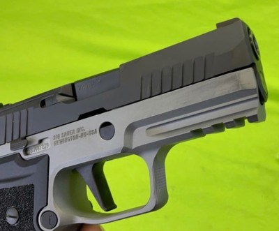 USED Sig Sauer P320 AXG 9MM Two Tone Stainless Blued 2 Tone CCW Semi Pistol - Image 6 of 8