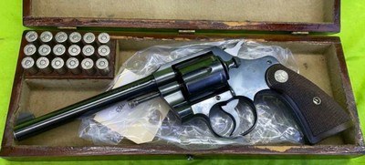 Colt Official Police 38 Special Blue PRE-WAR 1929 Revolver Custom Display - Image 1 of 15