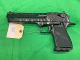 Used Magnum Research Desert Eagle 50 AE Gray Tiger Stripe Blued 6