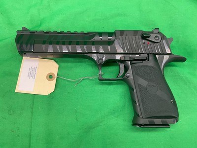 Used Magnum Research Desert Eagle 50 AE Gray Tiger Stripe Blued 6