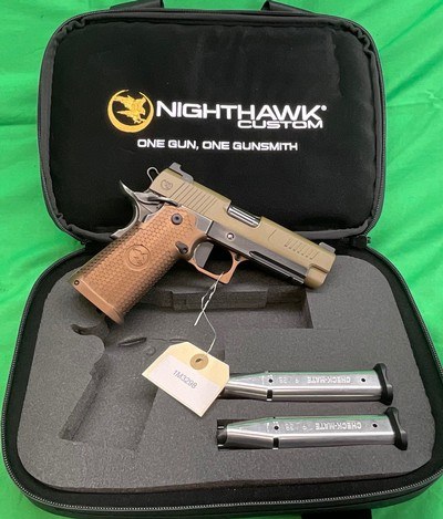 New Nighthawk Custom DELEGATE 1911 9MM Commander Rail Two Tone Double Stack - Image 1 of 16