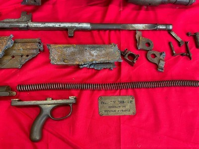 French Hotchkiss 1914 WWI Machine Gun MG 8MM Lebel Parts Kit Live Barrel - Image 3 of 19