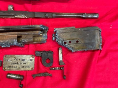 French Hotchkiss 1914 WWI Machine Gun MG 8MM Lebel Parts Kit Live Barrel - Image 4 of 19