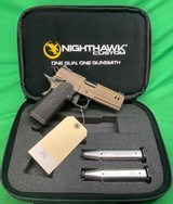 NIGHTHAWK Custom 2011 BDS9 Commander Double Stack 9MM IOS FDE Ported Ambi - Image 1 of 15