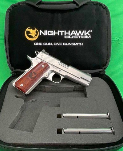 NEW NIGHTHAWK Custom Classic Commander Stainless 45 ACP Semi Auto 4.25 NHC - Image 1 of 12