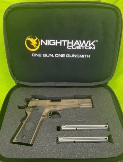 NIGHTHAWK CUSTOM NHC GRP 9MM 5 In Trijicon IOS Optic Ambi Recon Rail FDE - Image 1 of 12