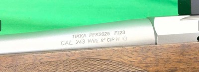 STAINLESS FLUTED TIKKA T3X 243 WIN TALLEY RINGS WOOD STOCK - Image 14 of 16