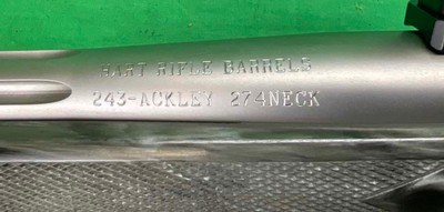 CUSTOM VARMINT MATCH STAINLESS FLUTED HART BARREL REMINGTON 700 243 ACKLEY - Image 13 of 14