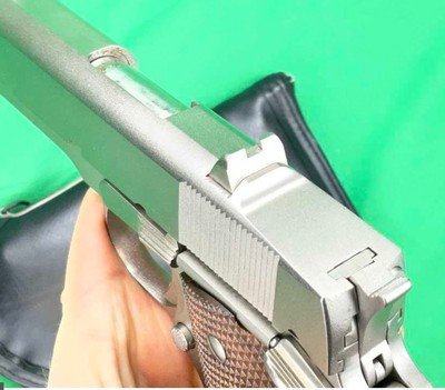 VINTAGE STAINLESS DETONICS COMBAT MASTER MKII COMPACT 1911 CARRY EXTRAS - Image 9 of 16