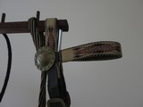 Magnificent Antique Hitched Horse Hair Bridle w/ Reins & Crockett "Hearts" Bit - Prison Made 1880s to 1910 - 9 of 11