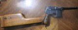 Very rare high condition Late Transitional Large Ring Hammer Mauser Broomhandle pistol and original shoulder stock - 1 of 15