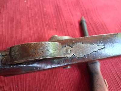 Mid 1800s Very Sharp Handmade Kentucky Style North Carolina Single Shot Engraved Pistol.45 caliber - Image 7 of 11