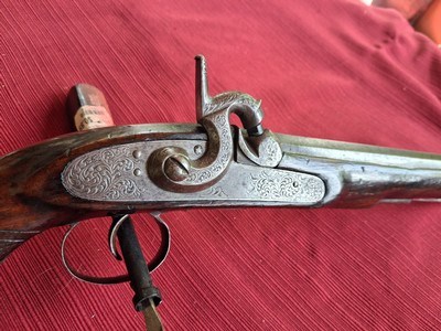 Mid 1800s Very Sharp Handmade Kentucky Style North Carolina Single Shot Engraved Pistol.45 caliber - Image 2 of 11