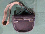 New Unused Cape Buffalo Leather Hinge Back English Made Cartridge Bag .410-28Ga - 2 of 4