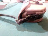 New Unused Cape Buffalo Leather Hinge Back English Made Cartridge Bag 12ga - 20ga - 3 of 4