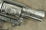 Smith & Wesson Fully Engraved Stainless Steel 640-1 .357 Magnum Centennial Stainless Model Engraved by Flannery Engraving with Horn Grips - 12 of 15