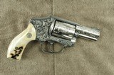 Smith & Wesson Fully Engraved Stainless Steel 640-1 .357 Magnum Centennial Stainless Model Engraved by Flannery Engraving with Horn Grips - 4 of 15