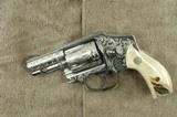 Smith & Wesson Fully Engraved Stainless Steel 640-1 .357 Magnum Centennial Stainless Model Engraved by Flannery Engraving with Horn Grips - 3 of 15