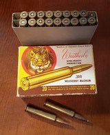 (2) VINTAGE WEATHERBY .300 WEATHERBY MAGNUM AMMO – ULTRA-VELOCITY AMMUNITION – TIGER BOX 150 GRAIN – BEAR BOX 180 GRAIN – (2) BOXES - 1 of 1