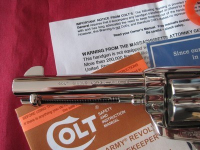 Colt Single Action Army Custom Shop Nickel 45 Colt 4 3/4" Collector Quality - Image 5 of 15