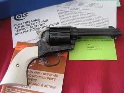 1998 COLT SAA 4.75" 45LC ROYAL BLUE COLOR CASE FACTORY ELEPHANT IVORY - Image 7 of 15
