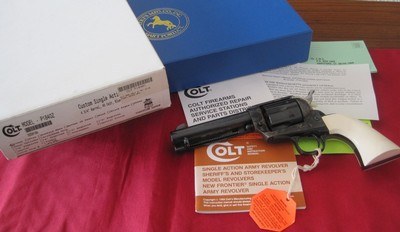 1998 COLT SAA 4.75" 45LC ROYAL BLUE COLOR CASE FACTORY ELEPHANT IVORY - Image 1 of 15