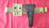 WW1 US ARMY 1911 G&K Holster, RH Long Pistol Belt, Plant Bros Mag Pouch - Image 1 of 15