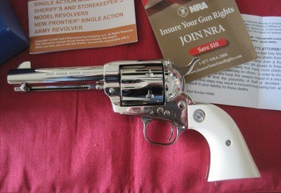 COLT SAA 4.75" 45LC NICKLE FACTORY ELEPHANT IVORY COLLECTOR NIB - Image 2 of 15
