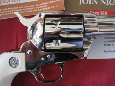 COLT SAA 4.75" 45LC NICKLE FACTORY ELEPHANT IVORY COLLECTOR NIB - Image 8 of 15