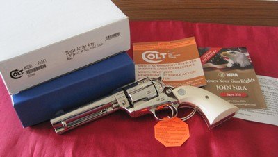 COLT SAA 4.75" 45LC NICKLE FACTORY ELEPHANT IVORY COLLECTOR NIB - Image 1 of 15