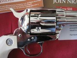 COLT SAA 4.75" 45LC NICKLE FACTORY ELEPHANT IVORY COLLECTOR NIB - Image 8 of 15