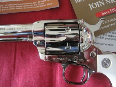 COLT SAA 4.75" 45LC NICKLE FACTORY ELEPHANT IVORY COLLECTOR NIB - Image 4 of 15