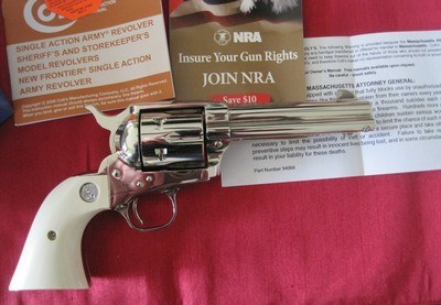 COLT SAA 4.75" 45LC NICKLE FACTORY ELEPHANT IVORY COLLECTOR NIB - Image 6 of 15