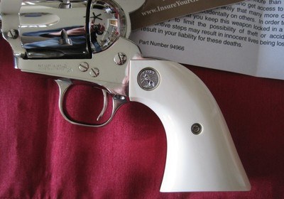COLT SAA 4.75" 45LC NICKLE FACTORY ELEPHANT IVORY COLLECTOR NIB - Image 3 of 15