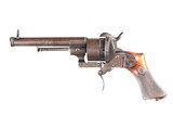 Superb German Lefaucheux System 8mm Pin fire revolver - 3 of 5
