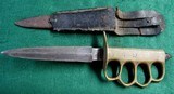 US WW1 Au Lion Blade Trench Knife & Scabbard French Manufacturer - 1 of 21