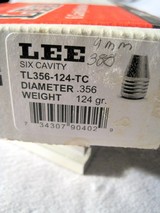 NEW 90402 * LEE 6-CAVITY BULLET MOLD * TL356-124-TC * .356 DIAMETER * 124 GRAIN - 2 of 3