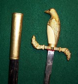Eagle or Dove Head Dress Sword & Leather Scabbard Gold Plated - 5 of 9