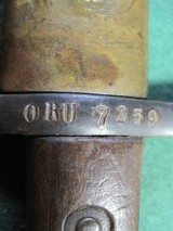 WWI WWII Italian Terni Model 1891 Carcano Bayonet With Leather And Brass Scabbard - 5 of 12