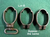 Lot of 11 assorted Remington, Springfield Barrel Bands & Swivels Marked with "U" - 5 of 12