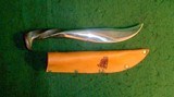PEARCE CUSTOM POLISHED RAILROAD ROAD SPIKE KNIFE & SCABBARD - 2 of 9