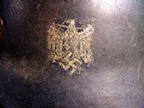 WWII German M-42 Nazi Helmet with Battle Damage & Decal - 2 of 9