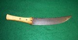 Large Native American, Indian Trade, Trapper, Buffalo Bone Handle Skinning Knife - 1 of 8