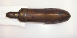 Antique 19th Century SMALLER Civil War Era Black Powder Flask Shell Design - 5 of 8