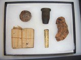 Civil War Relics-Four 8 sec Canon Fuse, Confederate Fuse Adaptor, Minnie Ball + - 1 of 10