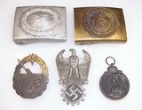 5 WWII German Nazi Belt Buckles Medals - 2 of 7